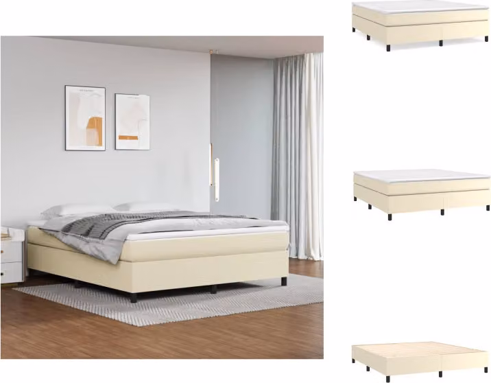 vidaXL Letto a molle insacchettate crema 160x200 cm in Pelle finta - Letti & strutture letto