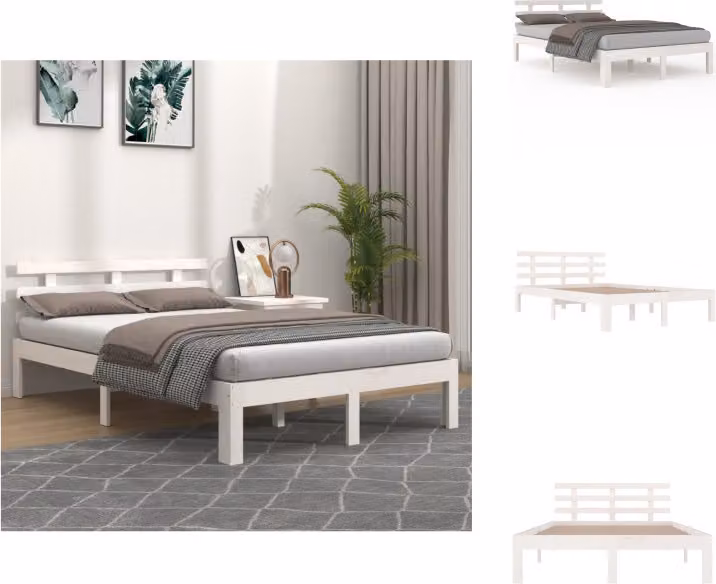 vidaXL Letto in legno massiccio bianco 140x190 cm - Letti e reti
