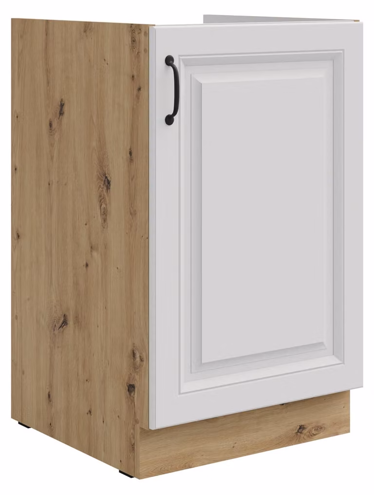 Mobile sotto lavello 50 cm Stilo bianco + rovere Artisan, angolo cottura, blocco cucina, cucina