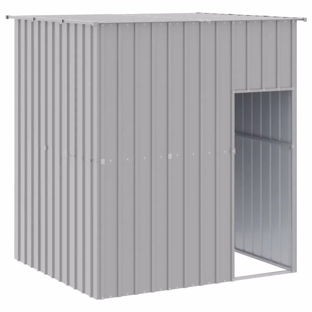 Casetta per cani vidaXL in metallo grigio con tetto impermeabile L: 165 cm, P: 153 cm, H: 181 cm – 2