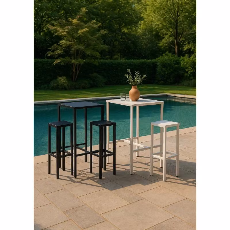 Sgabello da bar fisso New Elma Vacchetti in metallo bianco L/P/H: 30 x 30 x 75 cm – 2