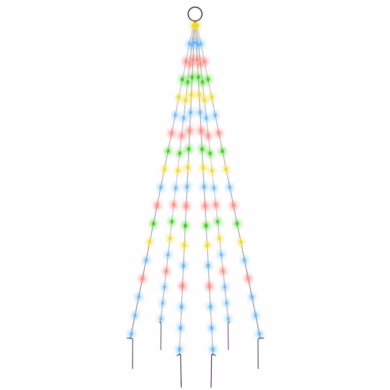 Albero di Natale Pennone Colorato 108 LED 180 cm