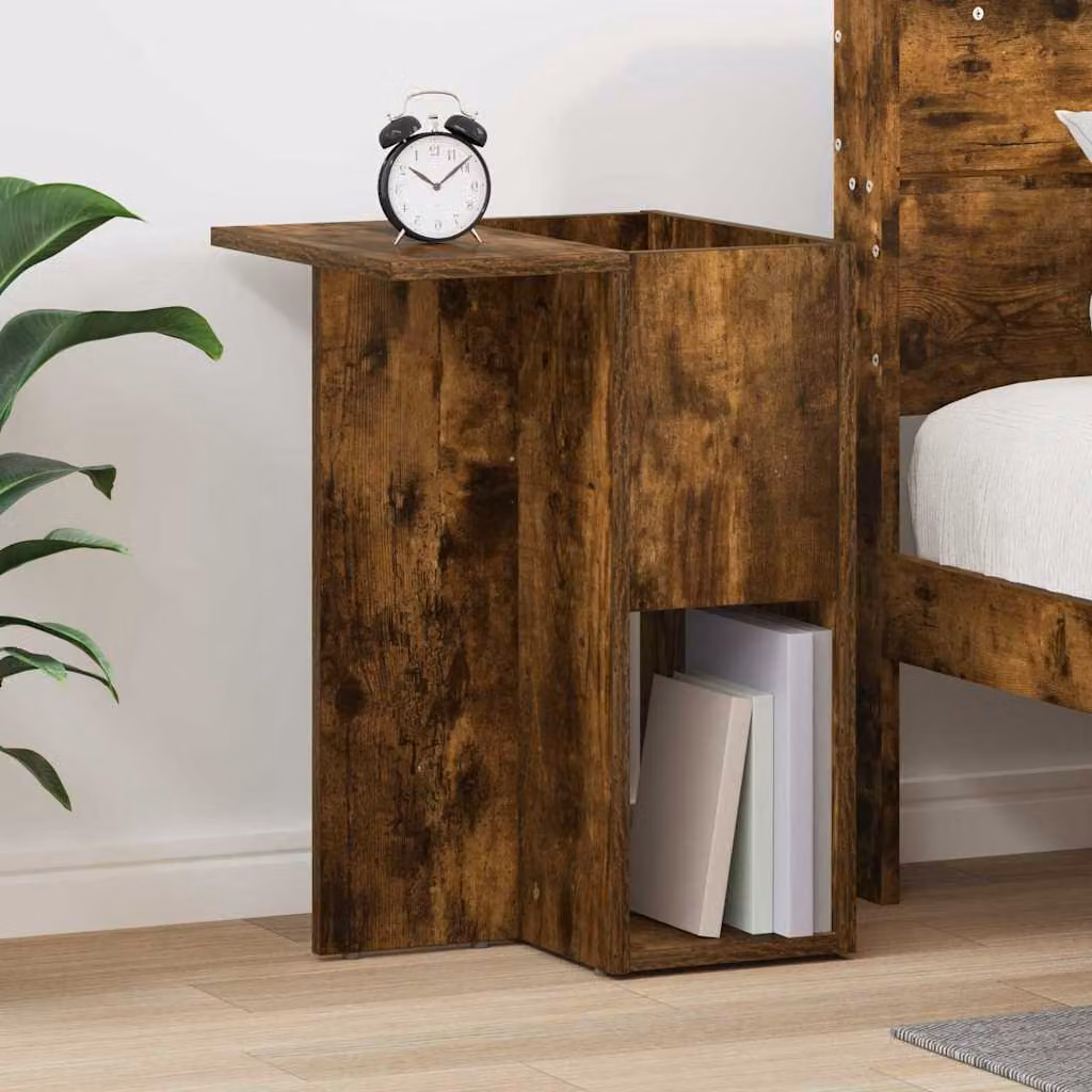 vidaXL Tavolino moderno in legno Rovere fumé, L/P/H: 40 x 35 x 55 cm