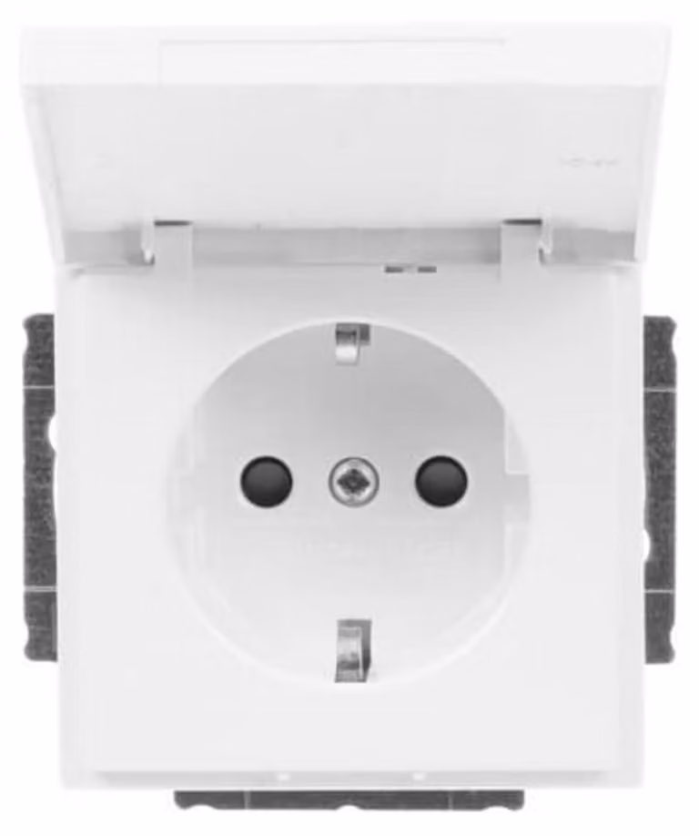 BUSCH-JAEGER presa di corrente 1f std-ws glz da incasso a battente IP20 ZP