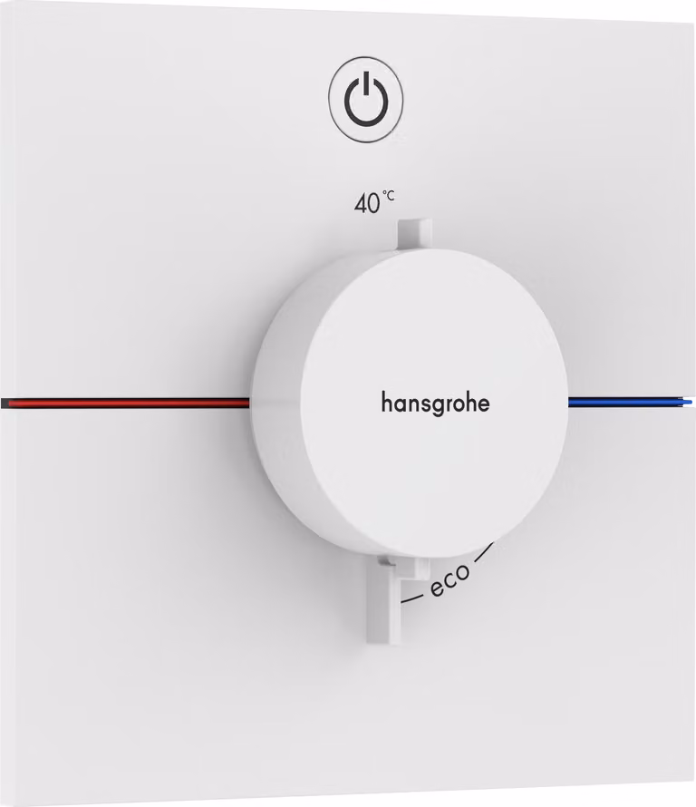 hansgrohe ShowerSelect Comfort E thermostat, encastré, 1 consommateur, rosace carrée, avec bouton, 15571700, 15571700