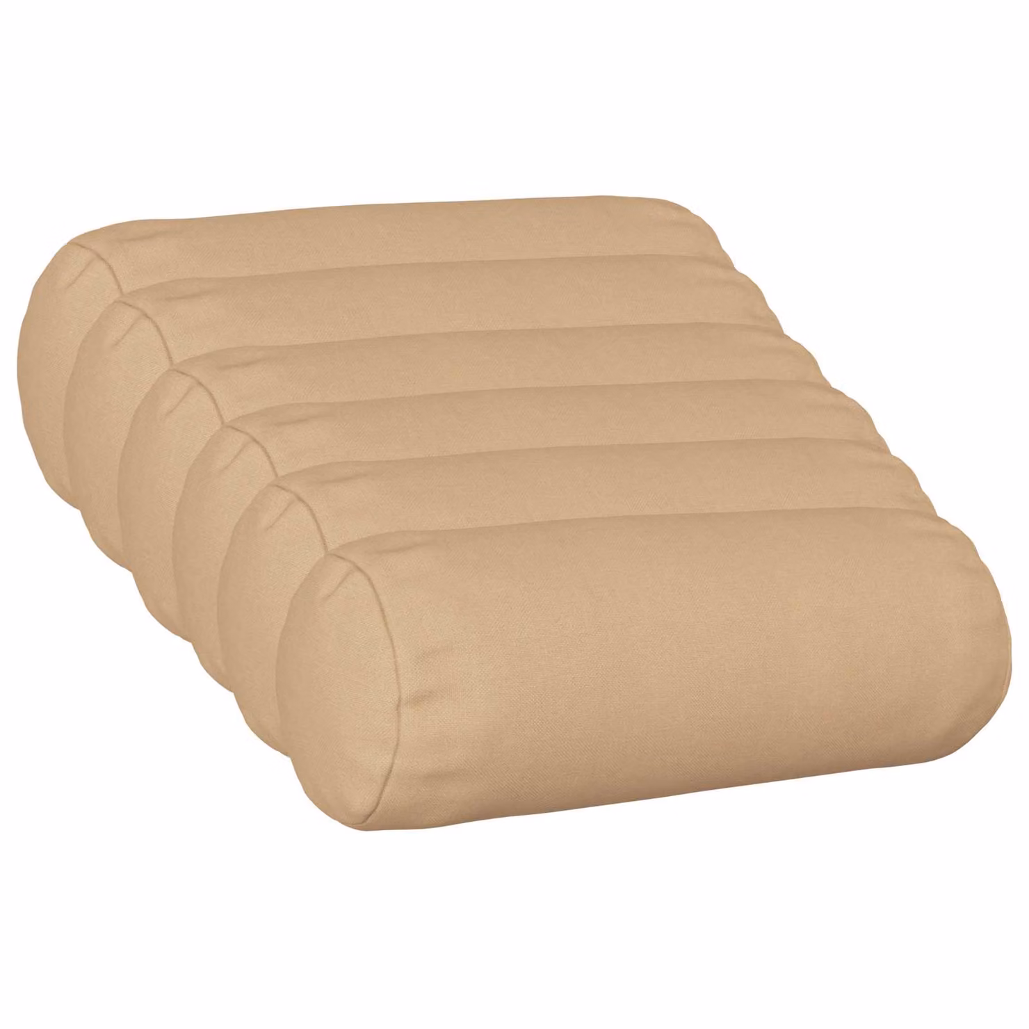 Set di 6 cuscini vidaXL HEERLEN in tessuto beige con fodera lavabile e rimovibile