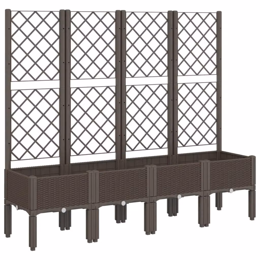Fioriera da giardino con traliccio Design Mania marrone in plastica L: 160 cm, P: 40 cm, H: 142 cm – 2