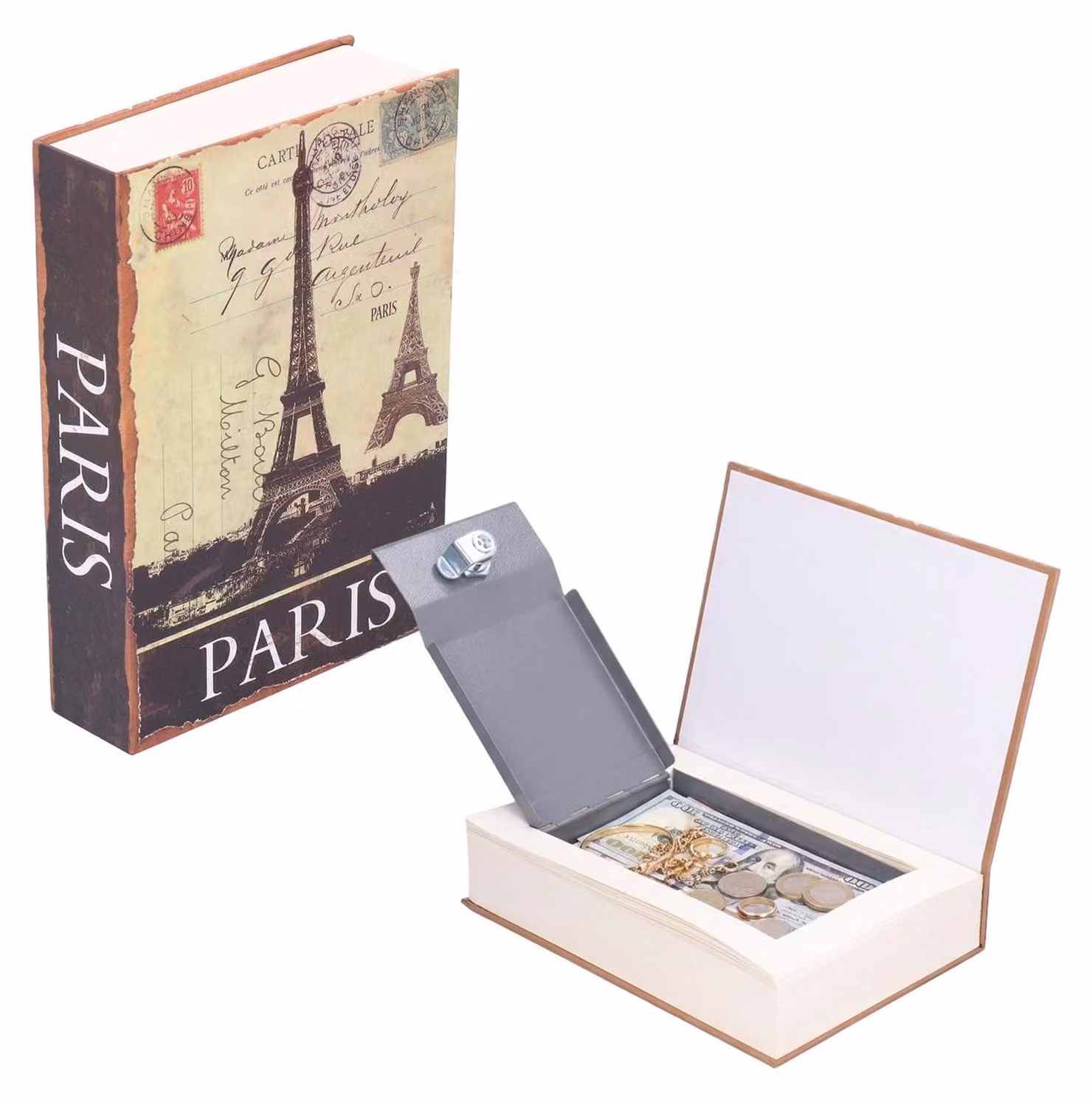 Cassaforte a forma di libro con serratura a combinazione - Design rinforzato - Ideale per riporre oggetti di valore in modo sicuro - Aspetto discreto da libro - Scatola portaoggetti per oggetti preziosi - Dimensioni 22 x 15 x 4,6 cm - Cassaforte nascosta