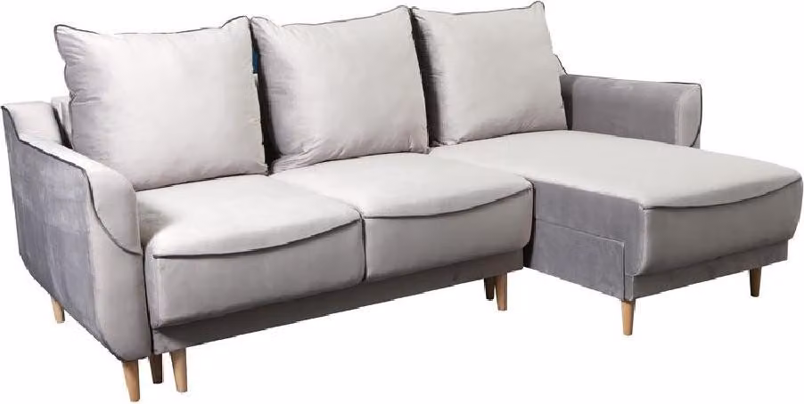 L-Form Sofa Designer mit Bettfunktion Schlafsofa Ecksofa Couch Wohnlandschaft