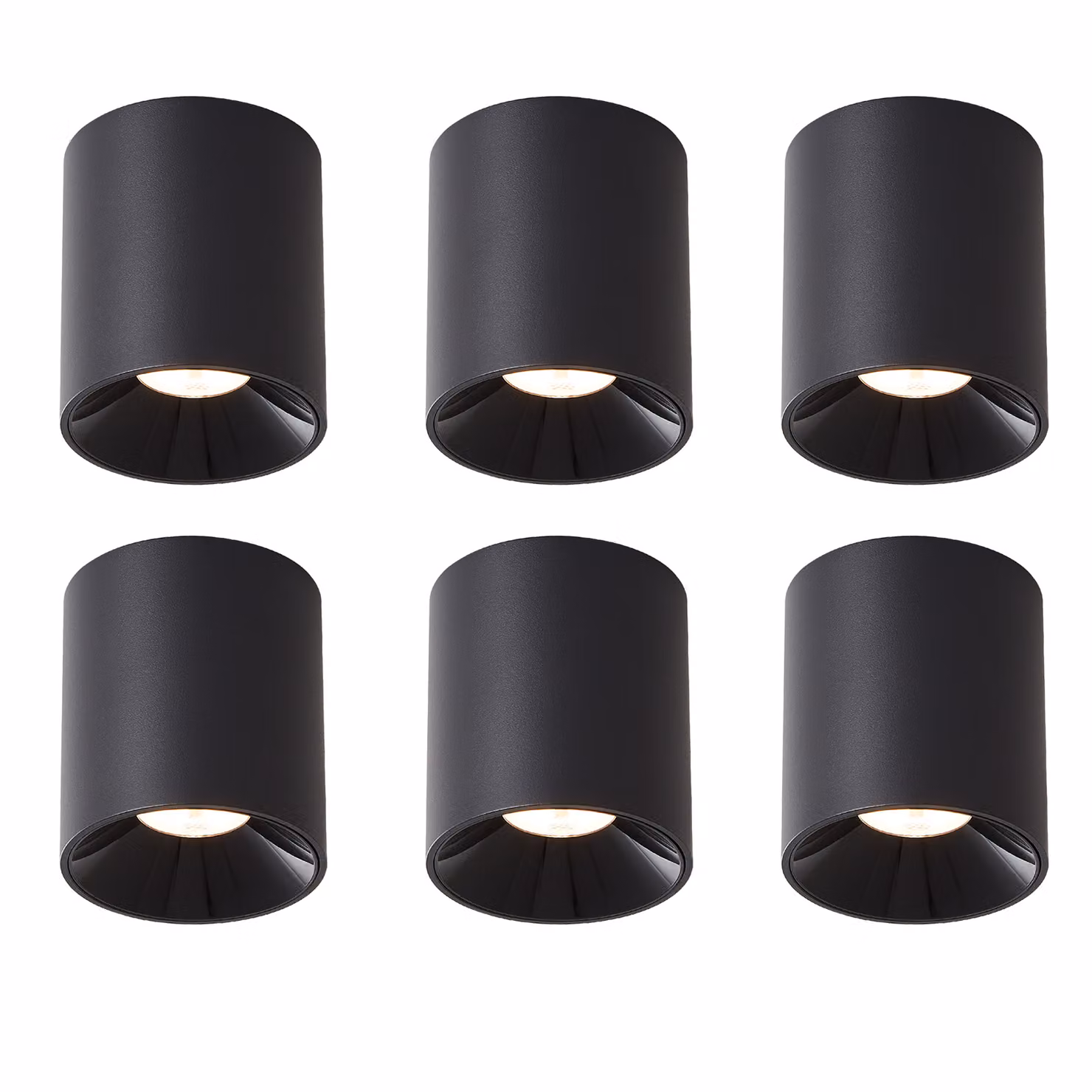 ZMH LED plafoniera 6ER plafoniera 7W plafone spot bianco caldo plafone nero plafone tondo plafone piccolo per cucina soggiorno sala da pranzo