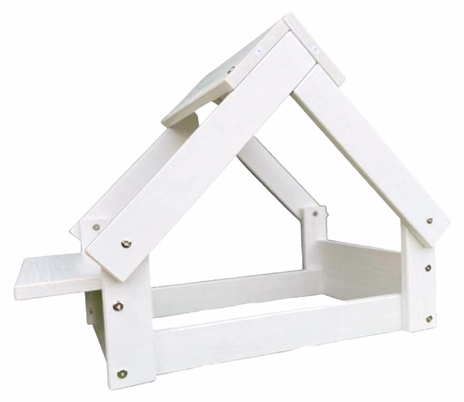 Cuccia per cani da interno, struttura in legno con portavaso, colore bianco