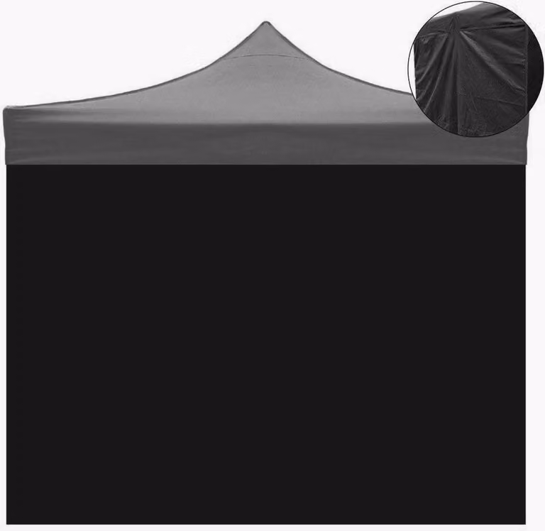 Telo laterale 3x2mt nero impermeabile di ricambio per gazebo richiudibile