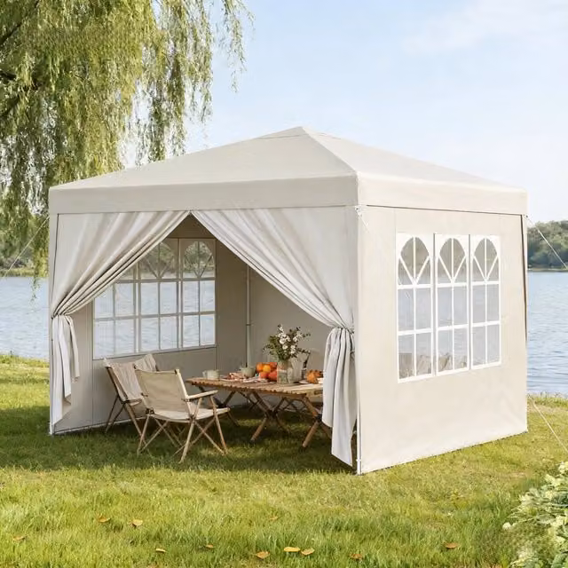 Gazebo moderno da giardino rifugio aperto con tetto protettivo per patio matrimonio ristorazione ed eventi solo gazebo incluso
