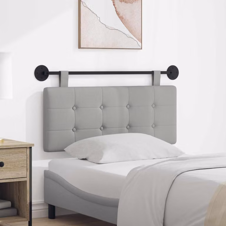 Testiera sospesa moderna vidaXL in tessuto grigio con pannello imbottito L: 110 cm, H: 55 cm, P: 7 cm