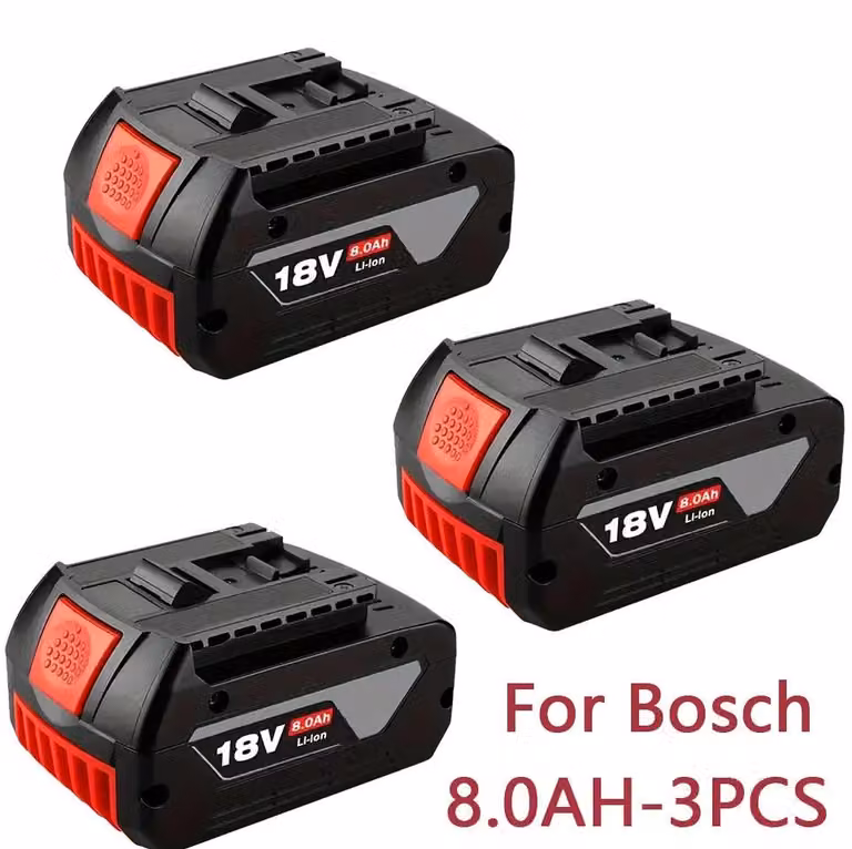 Batterie, capacità 8000mAh, compatibili con utensili da 18V, confezione da 3 batterie da 8.0Ah, 18V