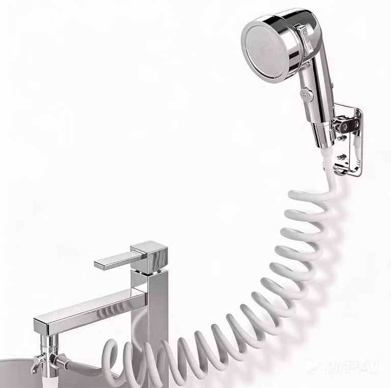 Doccia manuale, per lavandino, con tubo da 3 metri, inclusa staffa, adatta per il bagno