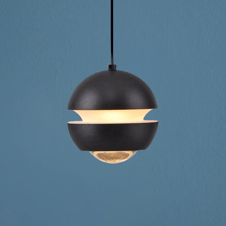 Schöner Wohnen Lampada a sospensione in vetro Lini, Nero, Soggiorno / Sala da pranzo, Metallo, Moderno, Lampada a sospensione