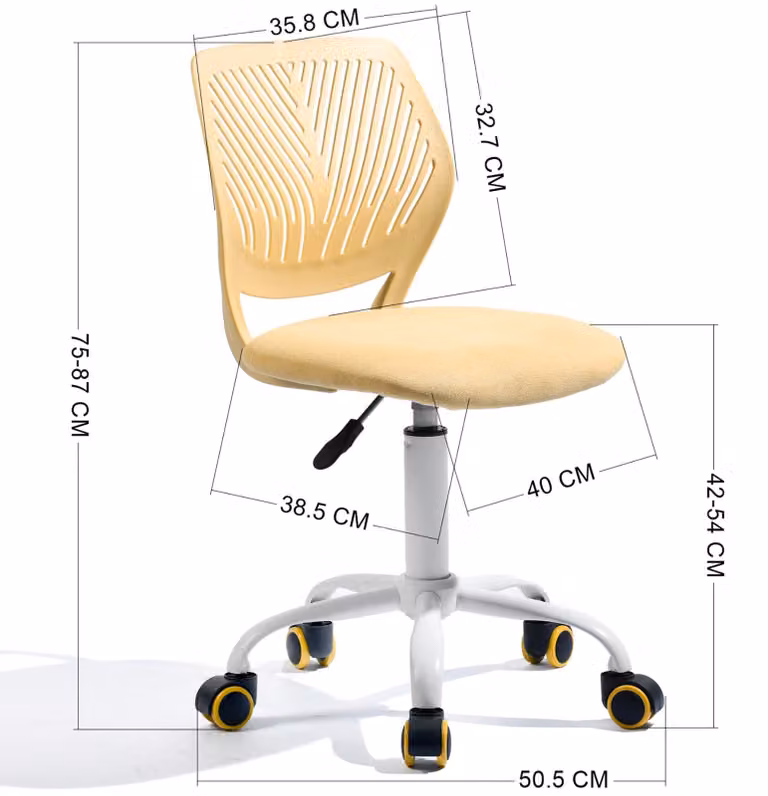 Sedia da scrivania per bambini, con altezza regolabile, colore giallo Morandi, confezione singola, ideale per la scuola e la casa