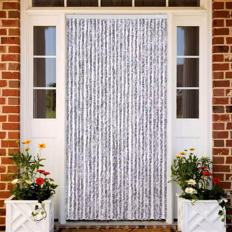 Zanzariera vidaXL in ciniglia e poliestere, Bianco e Grigio, L: 118 cm, H: 220 cm