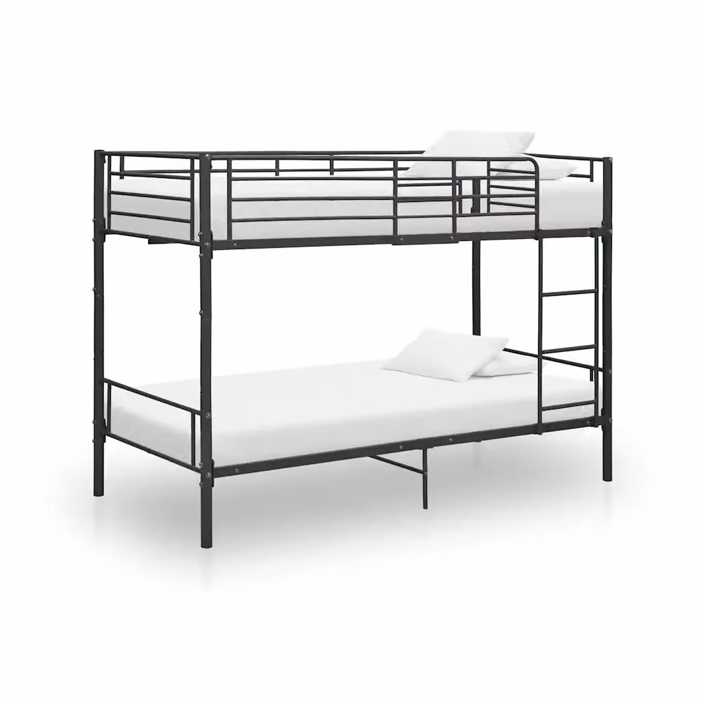Letto a castello per bambini vidaXL in metallo nero L/P/H: 90 x 200 x 150 cm – 2