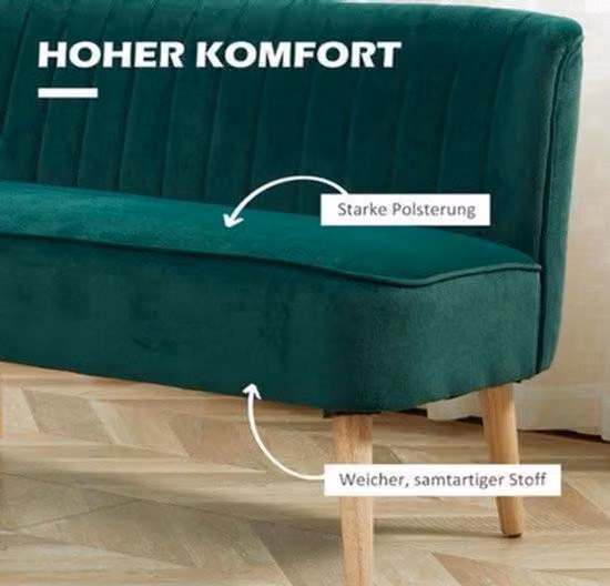 Divano a due posti – Divano a una piazza e mezza – Divano a due piazze – Panchina – Letto a due piazze – Verde – Stile scandinavo – Struttura in legno robusta