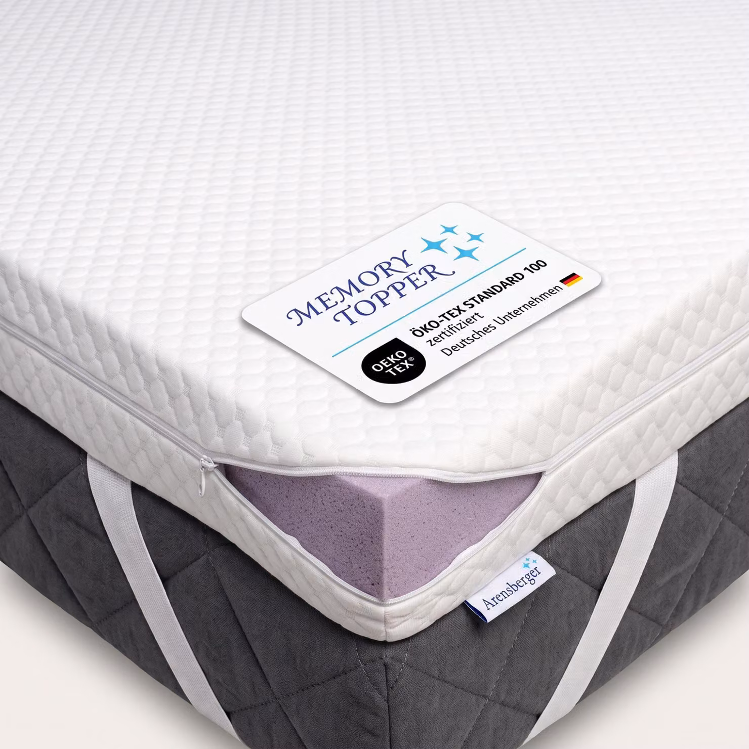 Topper SOFT Plus 160x200 cm, topper in memory foam, adatto per materassi a molle e in schiuma, H2, altezza topper 7 cm