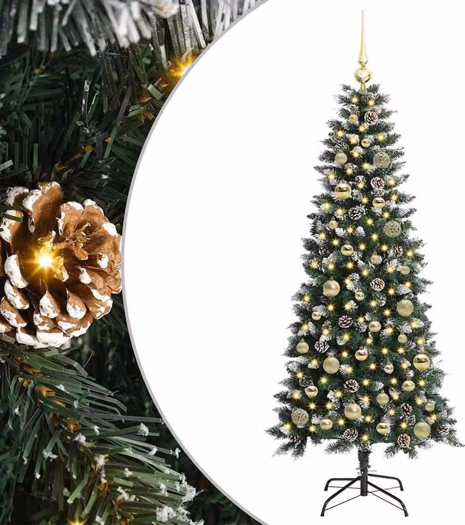 Albero di Natale artificiale con 150 LED Verde 150 cm