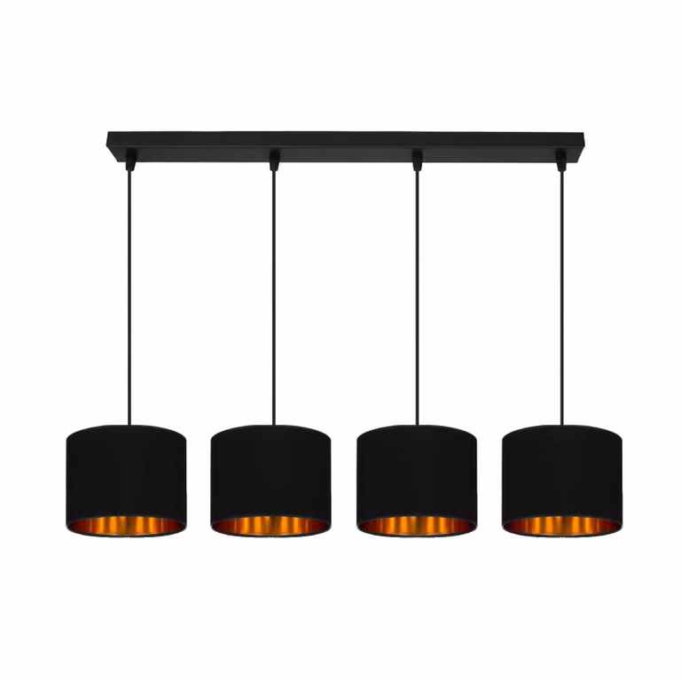 Lampada da soffitto nera lampada lampada velour vintage moderna E27 lampada di design a 4 luci N230-H4-S