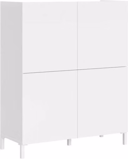 Credenza alta 4 ante 90x35x110 cm bianco lucido - SOLARIA