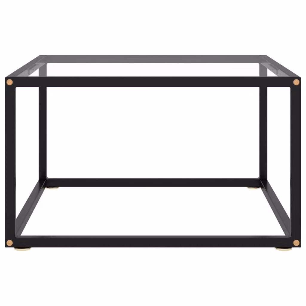 Tavolino nero con vetro temperato 60x60x35 cm