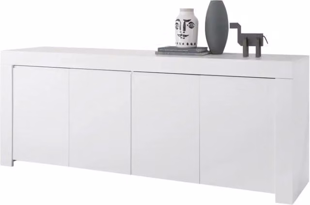 Buffet 4 porte, collezione ZEFIR, colore bianco opaco, ideale per il vostro soggiorno o sala da pranzo
