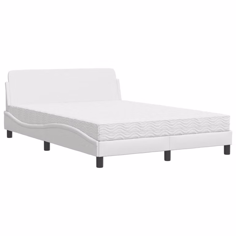 Letto con Materasso Dover Bianco 120x200 cm in Pelle finta