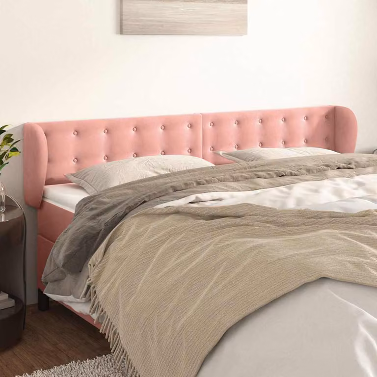 Testiera ad orecchio vidaXL in velluto rosa L: 183 cm, P: 23 cm, H: 78-88 cm