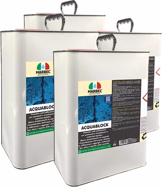 Protettivo consolidante anti infiltrazioni ACQUABLOCK Marbec trasparente per ceramica 4x5 l – 1
