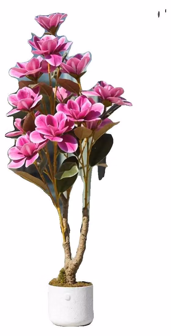 Albero di magnolia artificiale, design realistico, per interni, colore viola