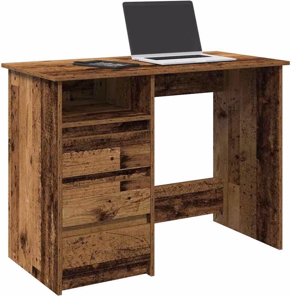 Maison Exclusive - Scrivania effetto legno antico 102x50x75 cm Materiale ligneo