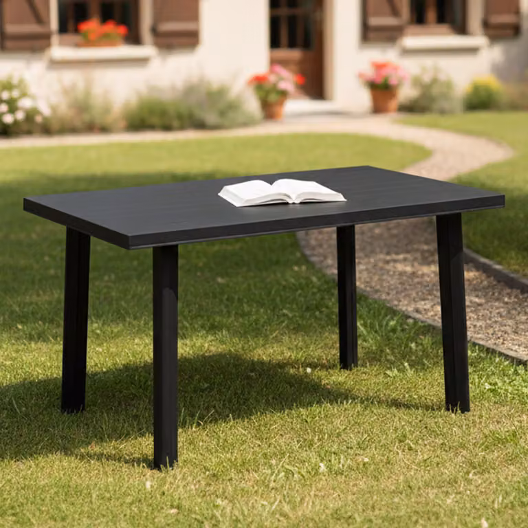 Ozello - Tavolo da Esterno, 126x76x72h cm Nero Antracite, 6 Posti Italy