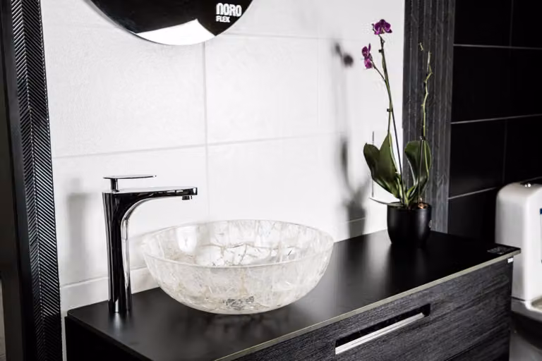 Lavabo in cristallo di rocca 40 x 40 x 15