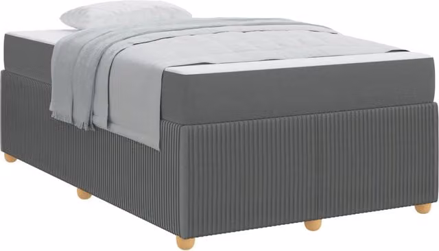 Letto matrimoniale | Letto per adulti | Struttura del letto Grigio scuro 120 x 200 cm Tessuto