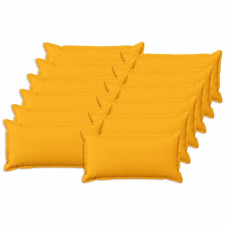 Set di 12 cuscini vidaXL HOUTEN in poliestere, colore giallo, forma rettangolare, L/P/H: 80 x 40 x 40 cm