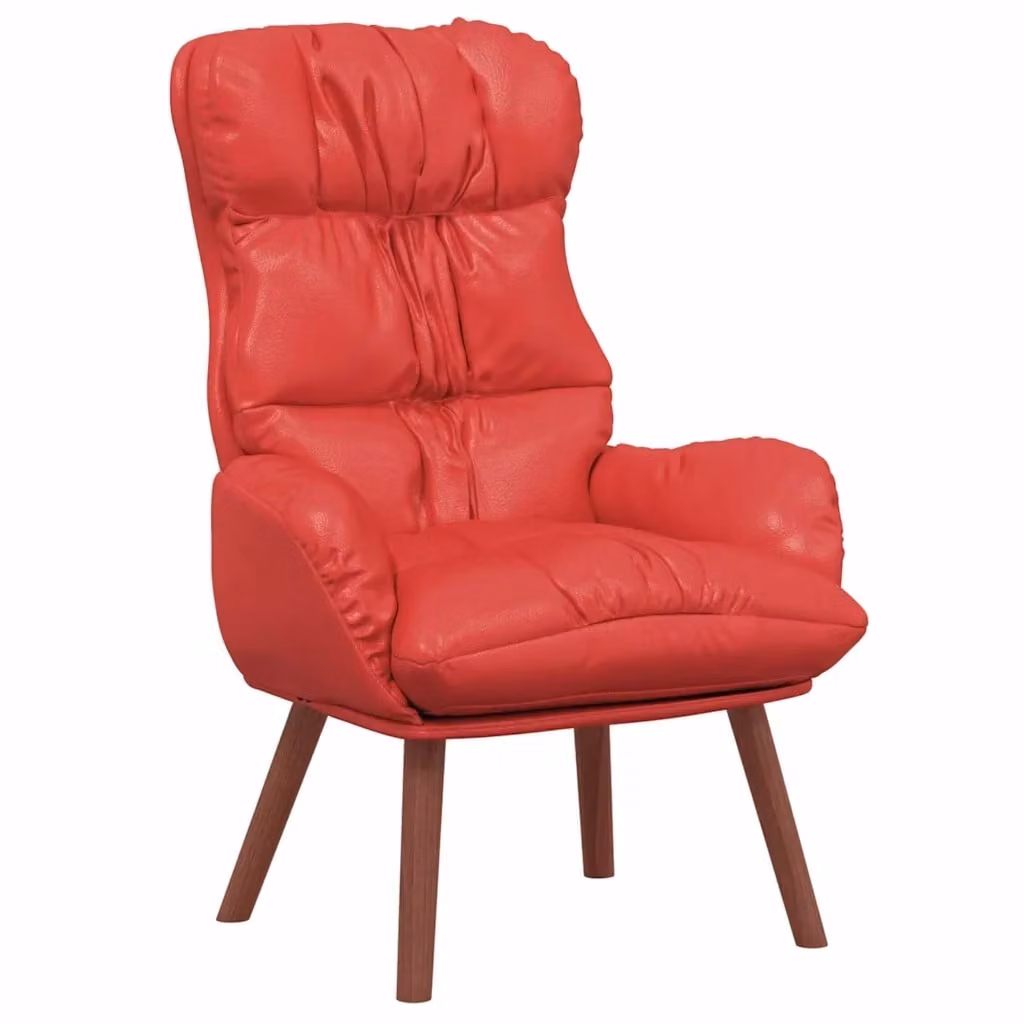 Poltrona relax moderna DESIGN IN in pelle artificiale rossa con braccioli, L: 69 cm, P: 74 cm, H: 93 cm – 2