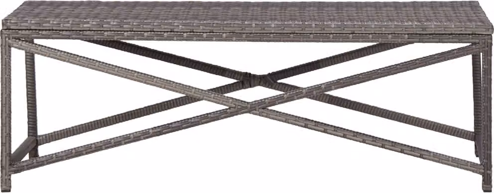 Panchina da Giardino 120 cm in Polyrattan Grigio