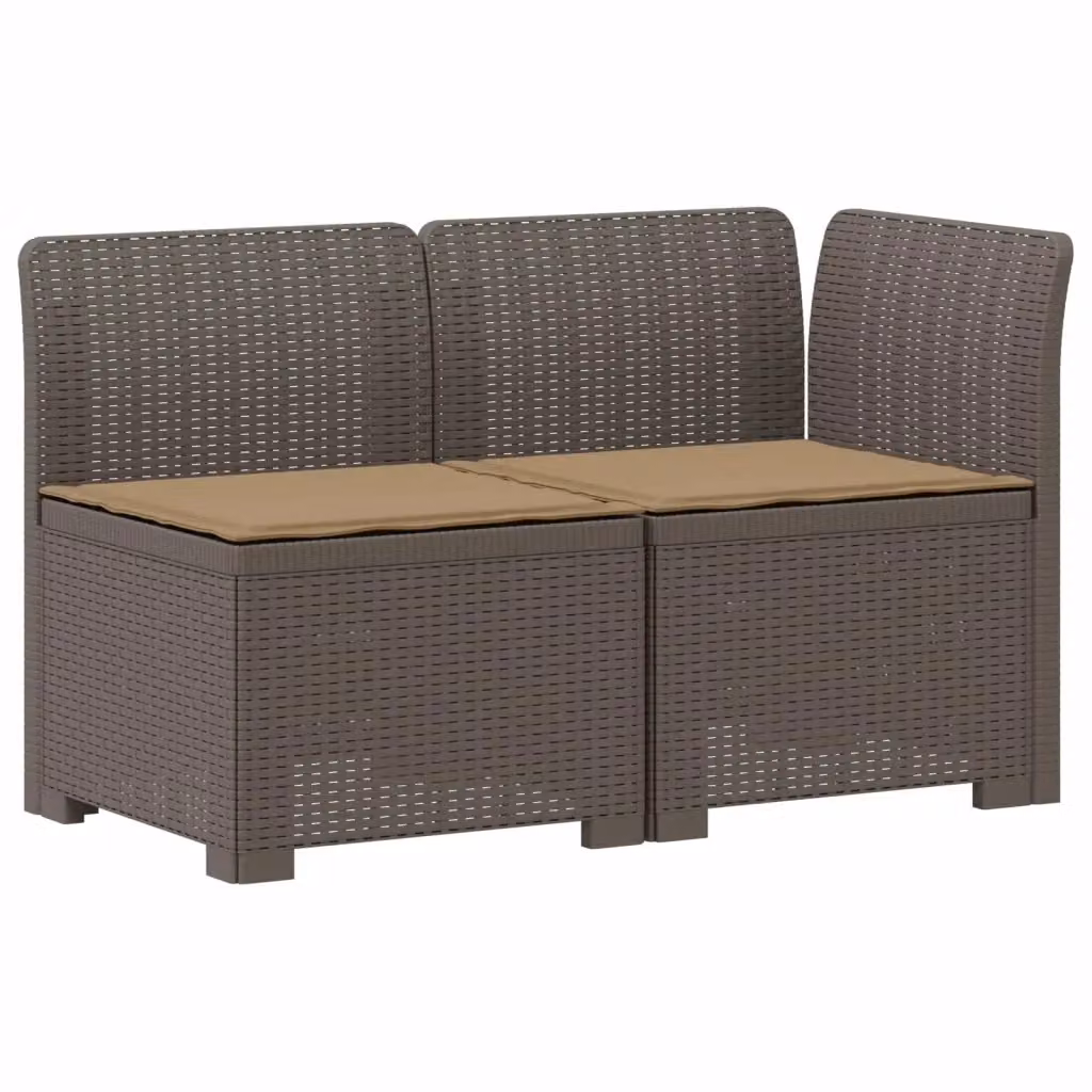 Divano da giardino a 2 posti vidaXL con cuscini in tessuto resistente ai raggi UV e rivestimenti rimovibili, design moderno in stile rattan – 2