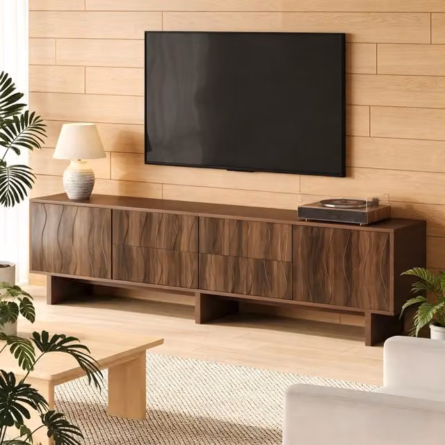 Mobile porta tv 180 cm noce scuro per tv fino a 75 pollici