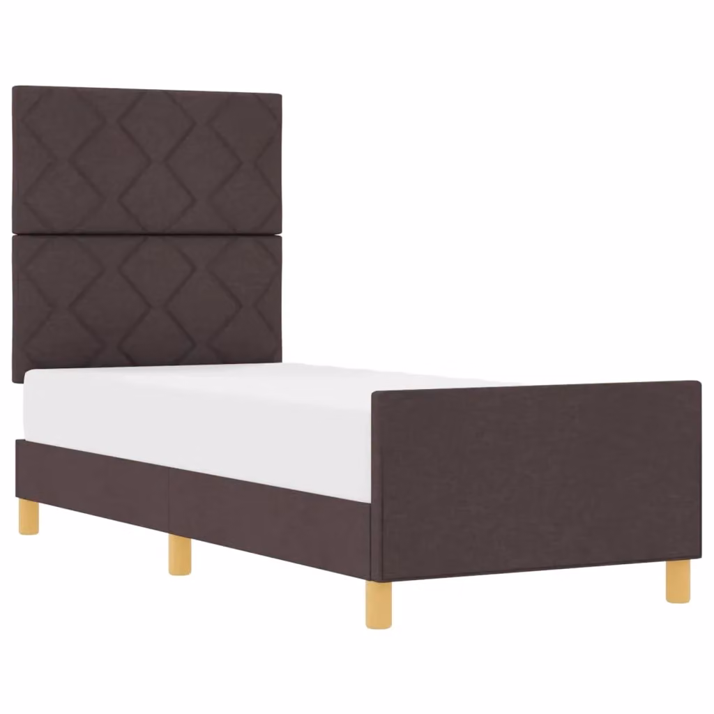 Struttura del letto imbottita vidaXL in tessuto e legno marrone 80 x 200 cm – 2