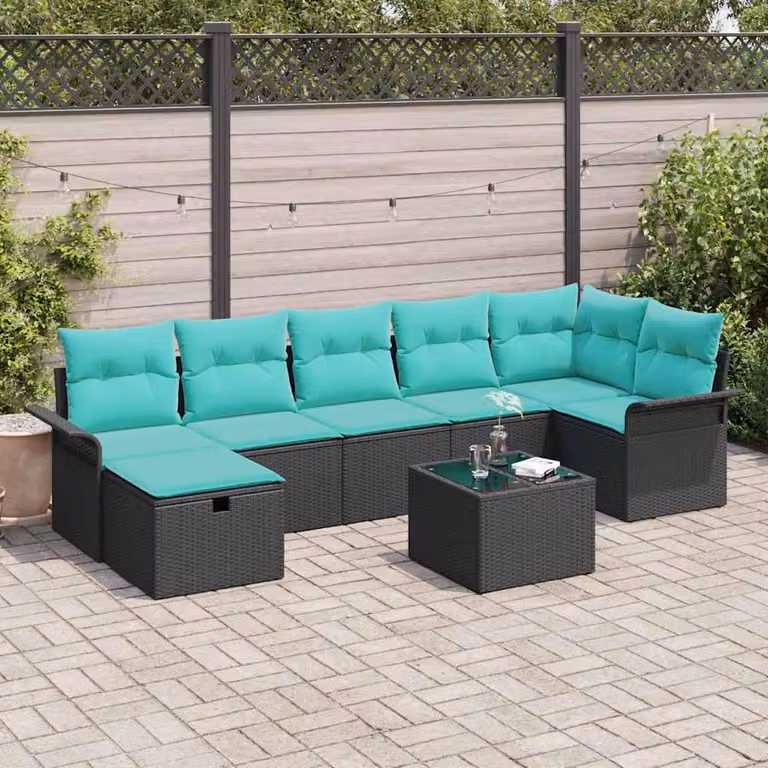 Maison Exclusive - Set da giardino composto da 8 pezzi, divano in rattan sintetico