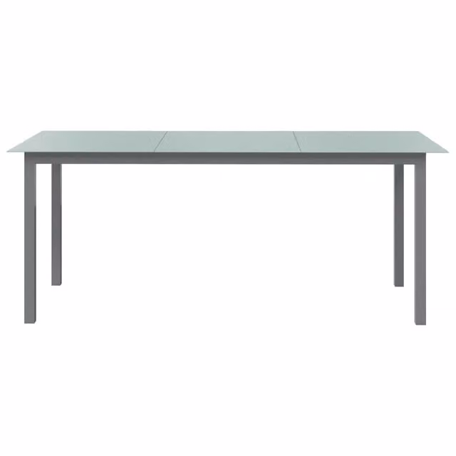 Tavolo da Giardino | Tavolino da esterno Grigio Chiaro 190x90x74cm Alluminio e Vetro