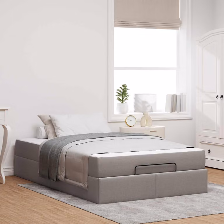 Set letto con struttura imbottita e materasso Talpa vidaXL in tessuto, L/P/H: 200 x 120 x 43,5 cm