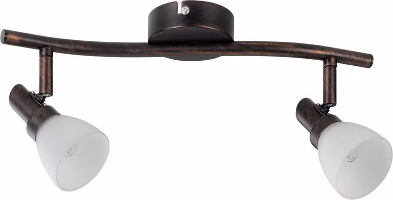 Paulmann, lampada da soffitto "Classico Stange", 2 x 42W, attacco G9, finitura "ferro arrugginito", 230V, metallo/vetro