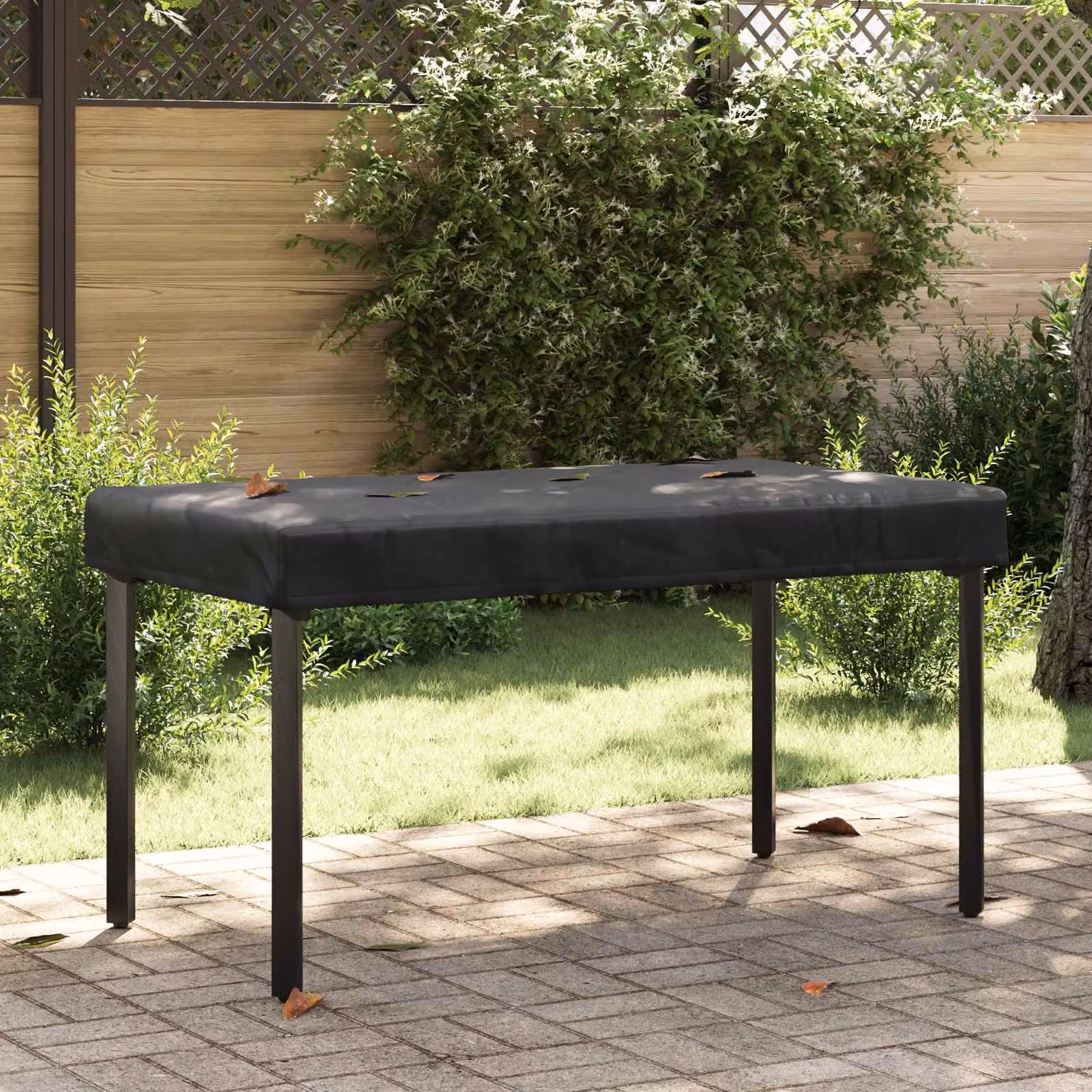 Copertura per tavolo rettangolare vidaXL nera impermeabile e facile da pulire L: 122 cm, P: 72 cm, H: 15 cm